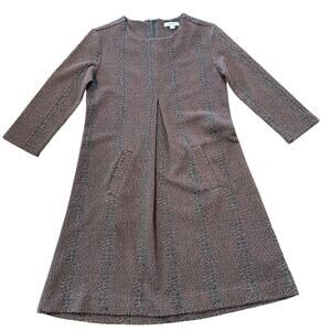 Tyler Boe Women’s brown black faux snakeskin pockets dress Size S